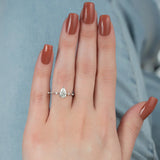 Hidden Halo Moissanite Pear Cut Engagement Ring For Her