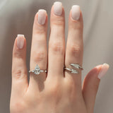 D Color Moissnaite Five Stone Pear Cut Diamond Ring