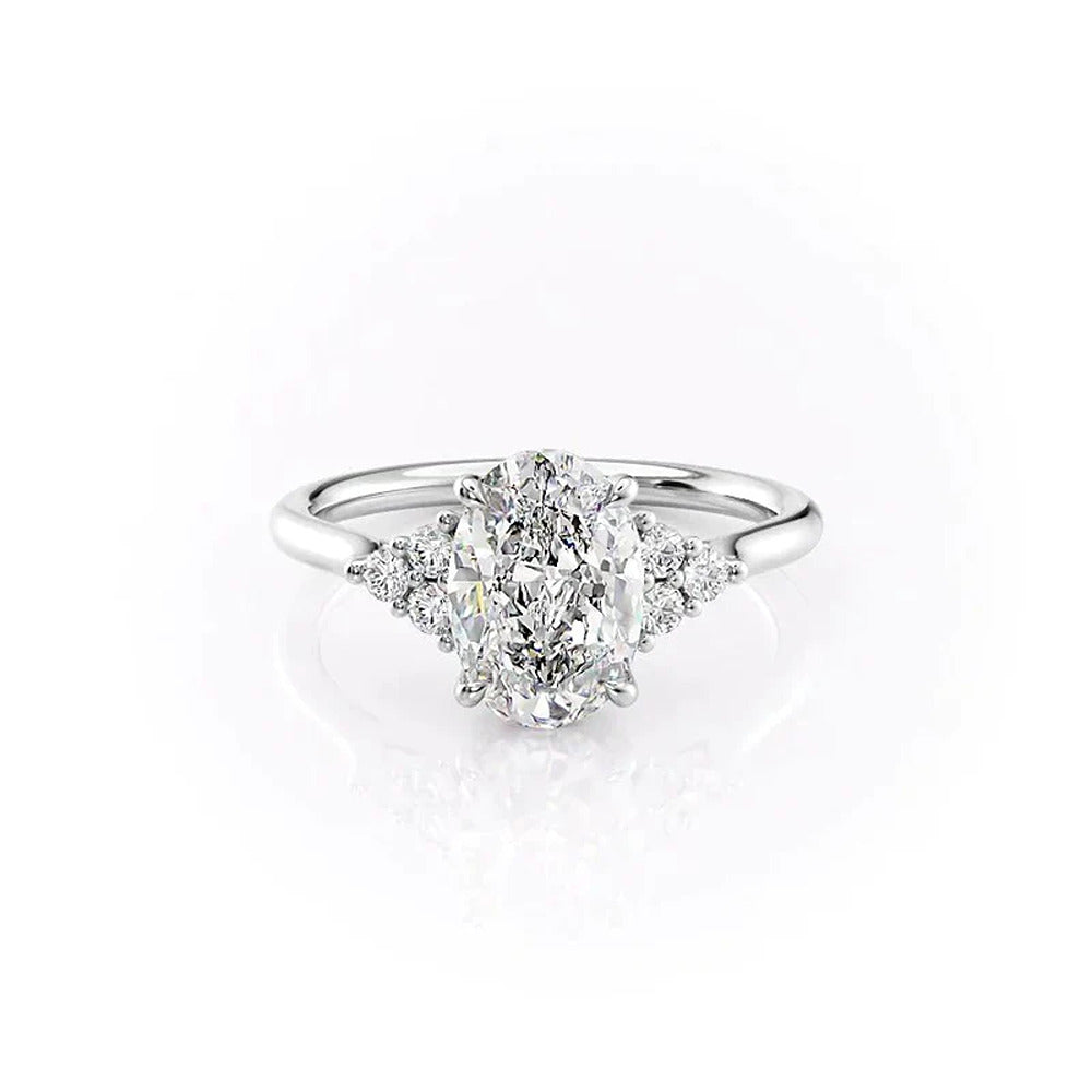 Seven Stone Oval Cut Moissanite Anniversary Ring