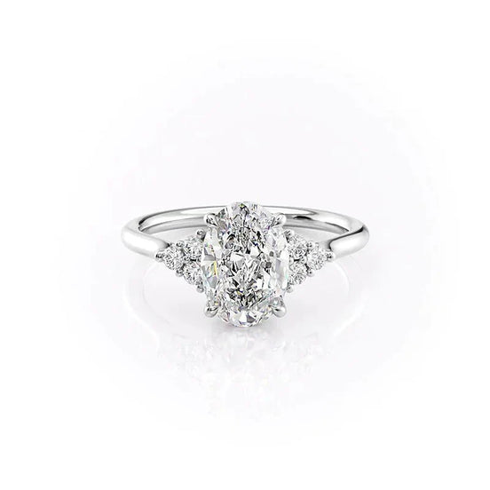 Seven Stone Oval Cut Moissanite Anniversary Ring