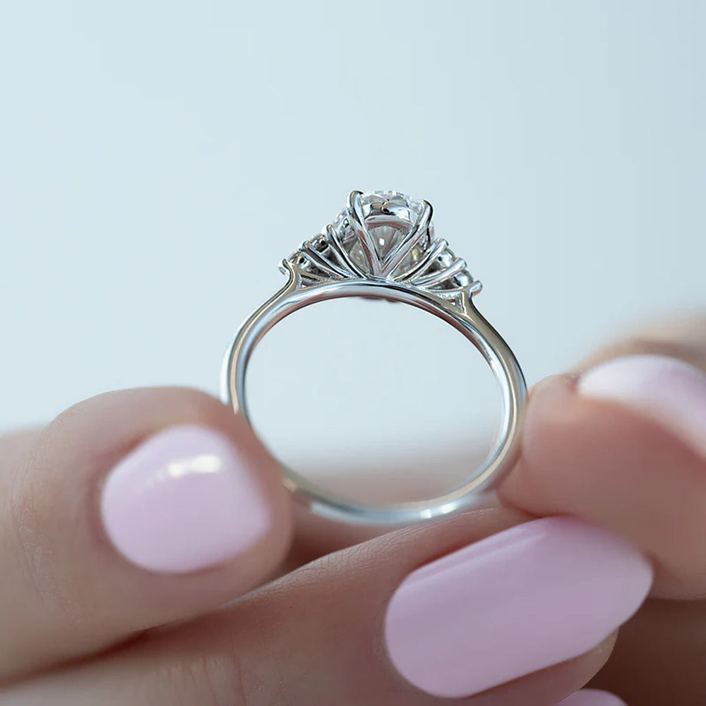 Seven Stone Oval Cut Moissanite Anniversary Ring
