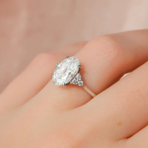 Seven Stone Oval Cut Moissanite Anniversary Ring