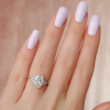 Seven Stone Oval Cut Moissanite Anniversary Ring