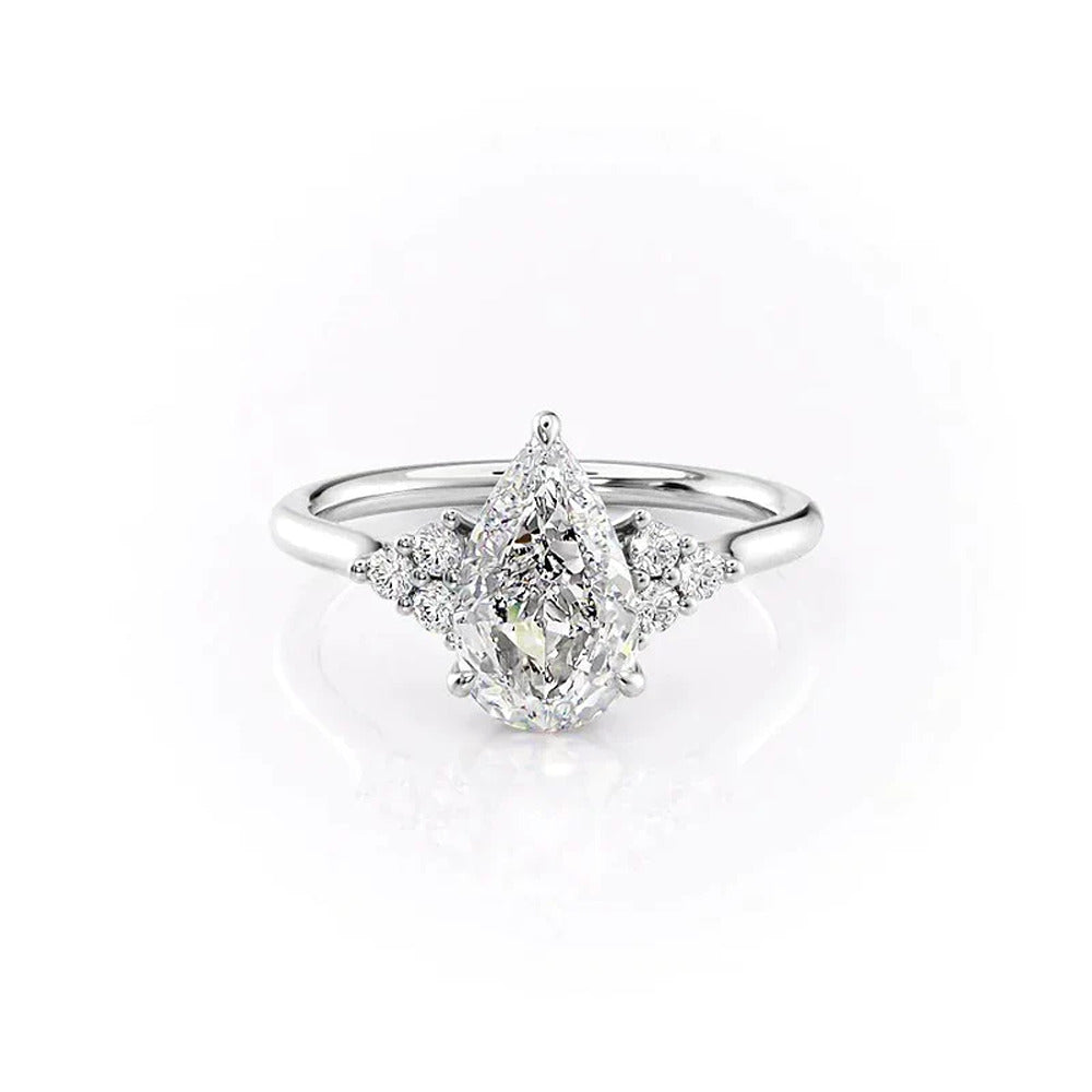 D Color Moissanite Seven Stone Pear Cut Anniversary Day Gift For Her