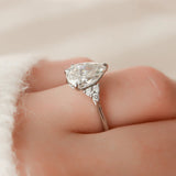 D Color Moissanite Seven Stone Pear Cut Anniversary Day Gift For Her