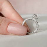 Round Cut D Color Moissanite Micro Pave Setting Ring
