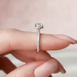 Round Cut D Color Moissanite Micro Pave Setting Ring
