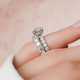 Moissanite Diamond Hidden Halo Engagement Ring