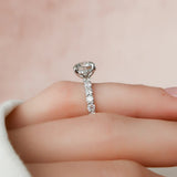 Moissanite Diamond Hidden Halo Engagement Ring