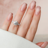 Moissanite Diamond Hidden Halo Engagement Ring
