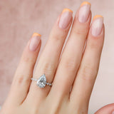 Lab Created Moissanite Diamond Pear Cut Engagement Ring