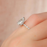 Lab Created Moissanite Diamond Pear Cut Engagement Ring