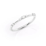 D Color Moissanite Round Cut Half Eternity Band