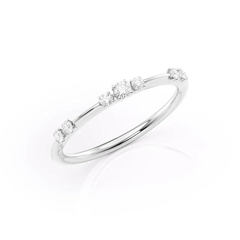 D Color Moissanite Round Cut Half Eternity Band