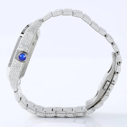Iced Out Moissanite Skeleton Luxury Wrist Watch For Him