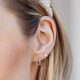 Lab Created Moissanite Diamond Round Cut Hoop Earring
