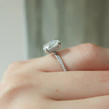 Oval Cut Moissnaite Twisted Band Engagement Ring
