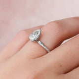 Twisted Style Pear Cut Moissnaite Engagement Ring