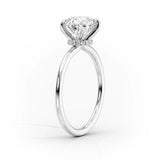 Moissanite Unique Hidden Accent Cushion Cut Wedding Ring