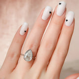 Pear Cut Bezel Set Moissnaite Hidden Accent Ring