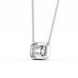Solitaire Moissanite Emerald Cut Bezel Set Pendant