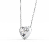 Bezel Set Heart Cut Solitaire Moissanite Pendant