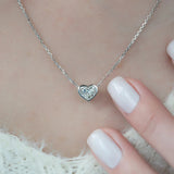 Bezel Set Heart Cut Solitaire Moissanite Pendant
