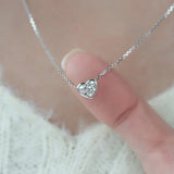 Bezel Set Heart Cut Solitaire Moissanite Pendant