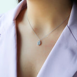 Solitaire Moissanite Pear Cut Bezel Set Pendant For Her