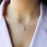 Solitaire Moissanite Pear Cut Bezel Set Pendant For Her