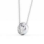 Round Cut Bezel Set Solitaire Moissanite Pendant