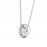 Round Cut Bezel Set Solitaire Moissanite Pendant