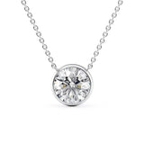 Round Cut Bezel Set Solitaire Moissanite Pendant