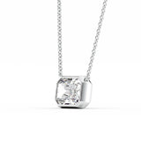Radiant Cut D Color Moissanite Bezel Set Fancy Pendant