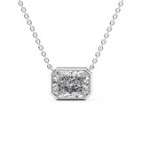 Radiant Cut D Color Moissanite Bezel Set Fancy Pendant