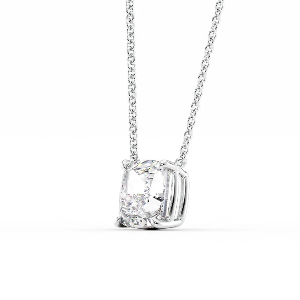 Solitaire Moissanite Cushion Cut Pendant