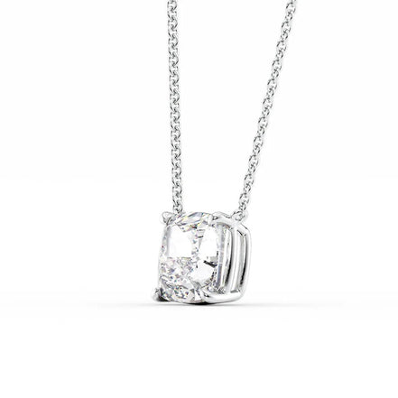 Solitaire Moissanite Cushion Cut Pendant