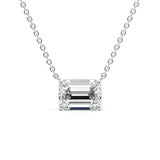 Moissanite Solitaire Emerald Cut Pendant Gift For Her