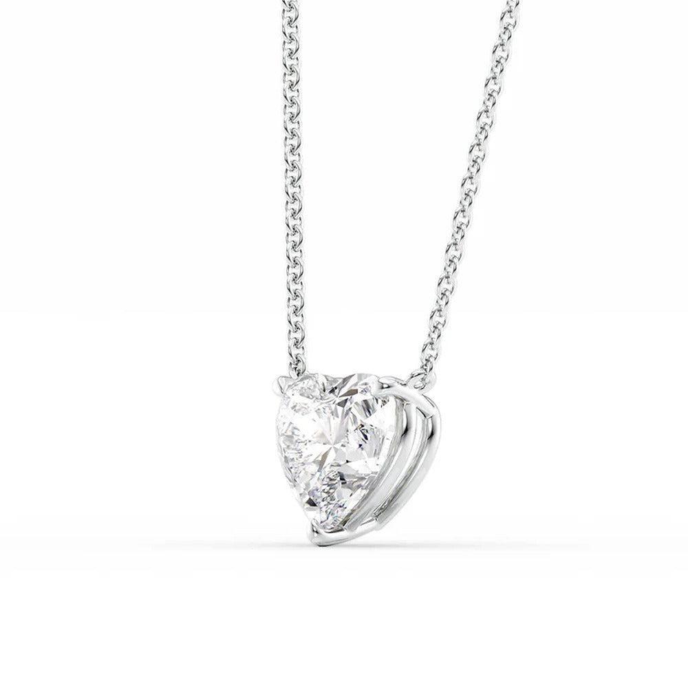 Solitaire Moissanite Heart Cut Pendant Gift For Her