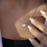 Solitaire Moissanite Heart Cut Pendant Gift For Her