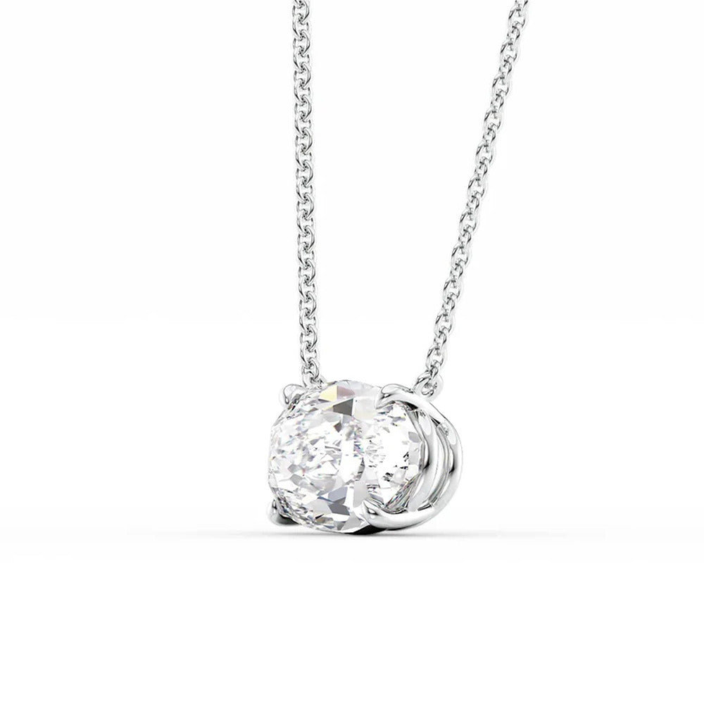 Oval Cut Moissanite Solitaire Pendant For Women