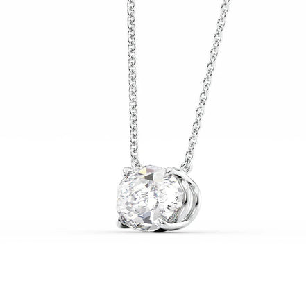 Oval Cut Moissanite Solitaire Pendant For Women