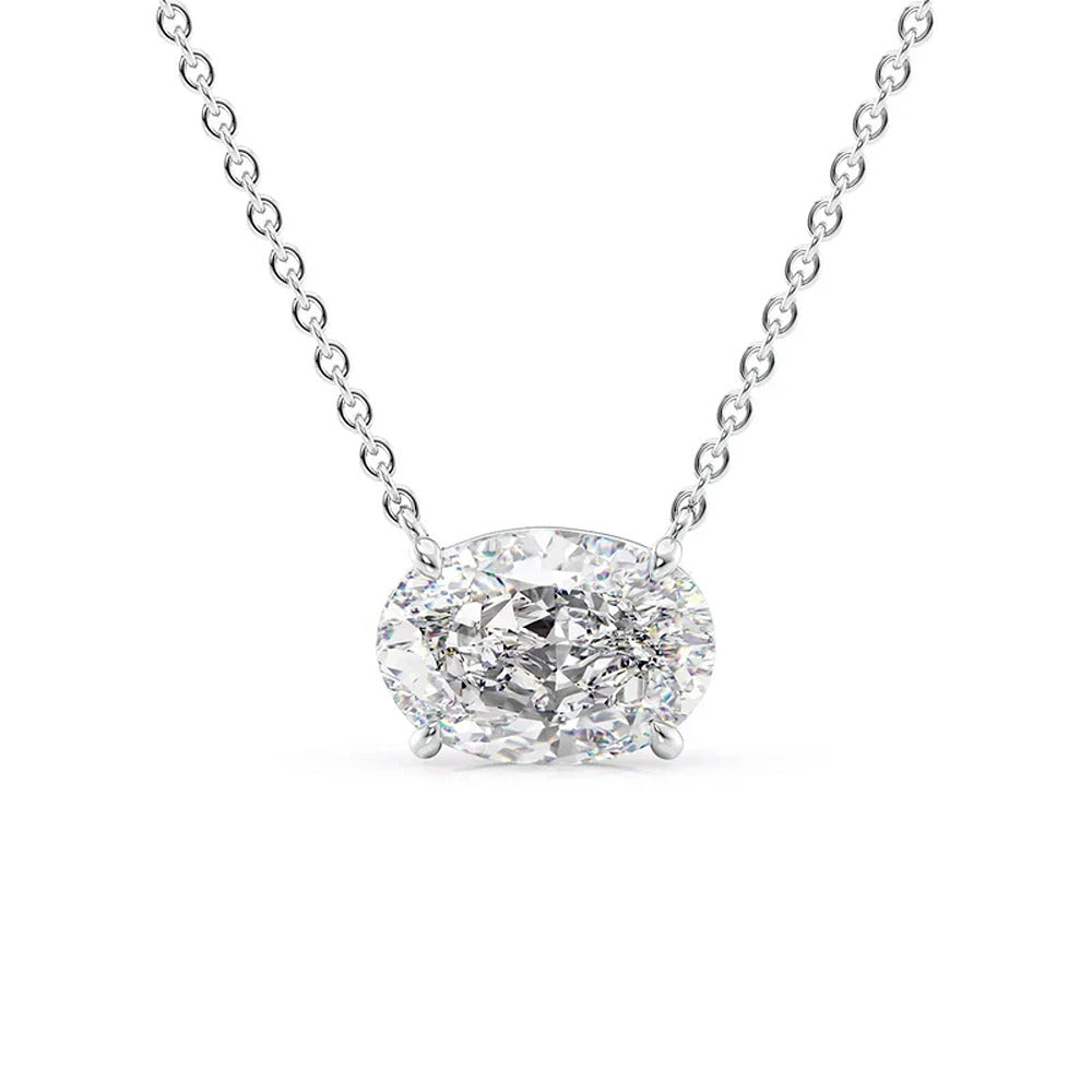 Oval Cut Moissanite Solitaire Pendant For Women