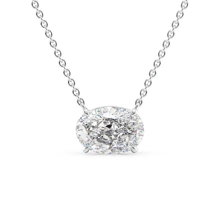 Oval Cut Moissanite Solitaire Pendant For Women
