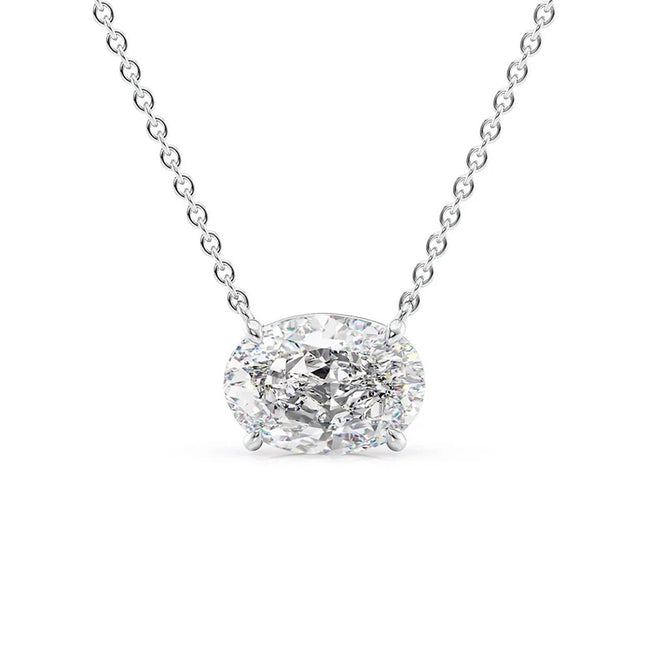 Oval Cut Moissanite Solitaire Pendant For Women
