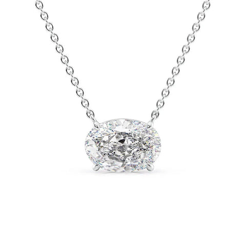 Oval Cut Moissanite Solitaire Pendant For Women