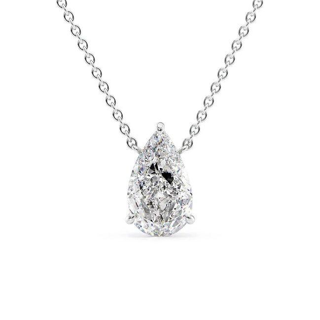 Pear Cut D Color Moissanite Solitaire Pendant