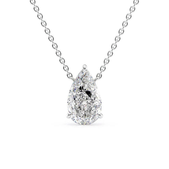 Pear Cut D Color Moissanite Solitaire Pendant