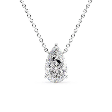 Pear Cut D Color Moissanite Solitaire Pendant