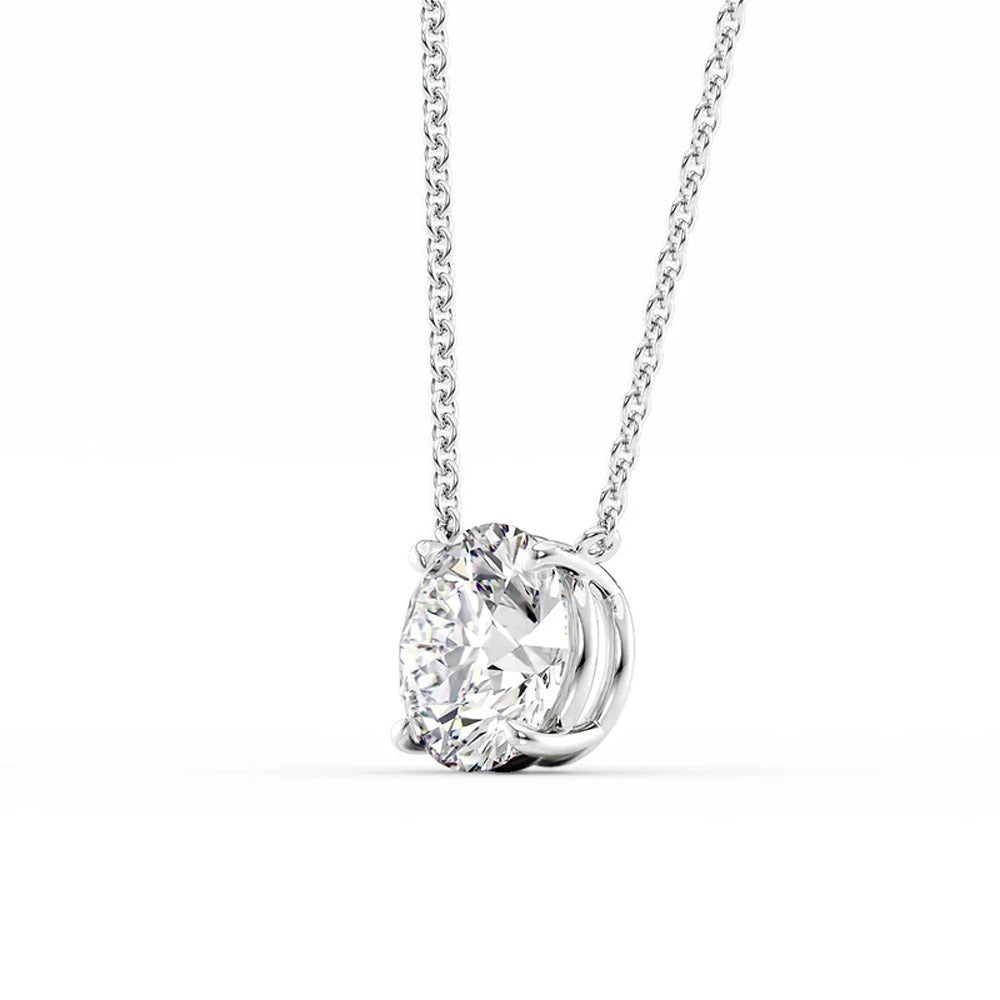 925 Sterling Silver Moissanite Solitaire Pendant For Women